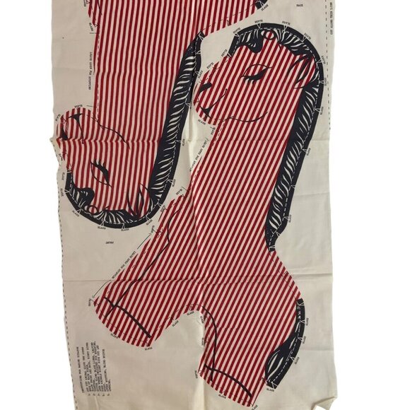 Vintage Striped Pony Cut & Sew Fabric Panel Stuffed Animal or Pillow - Picture 1 of 2